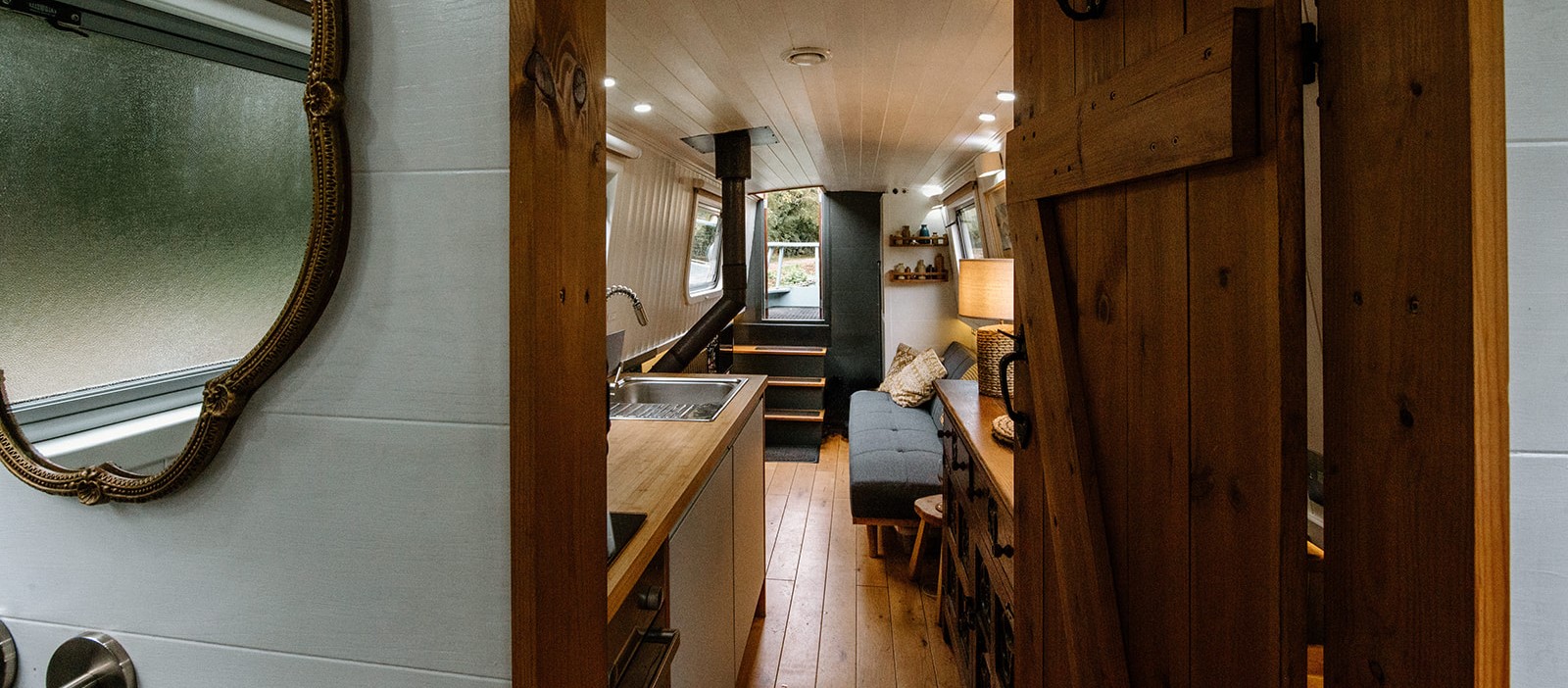 Inside a Boutique Narrowboat on a holiday close to home UK