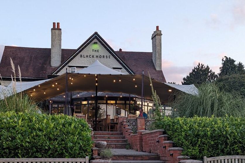 The Black Horse canalside pub near Union Wharf in Market Harborough